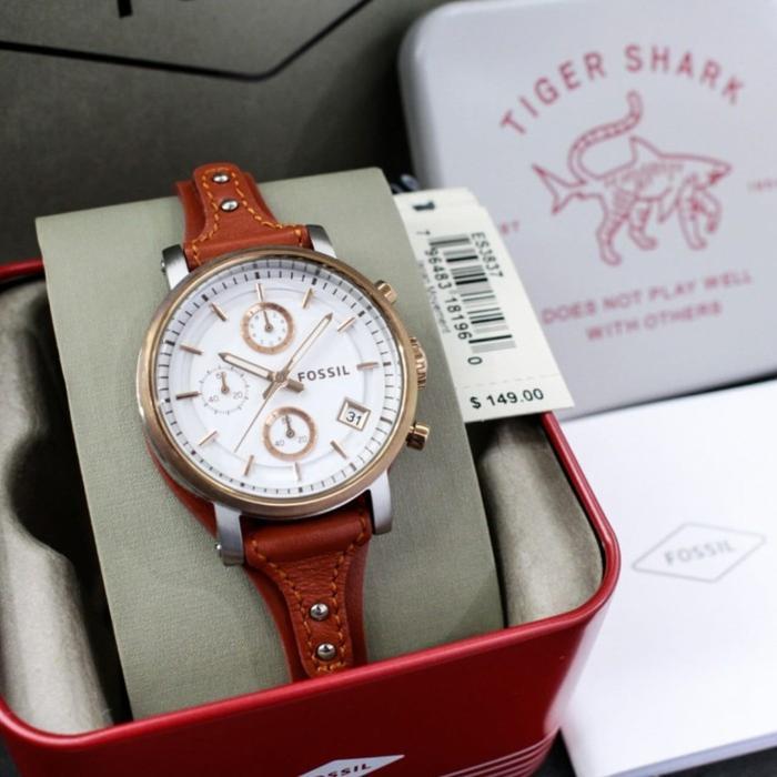 (Jual-1225) Jam Tangan Wanita F0ssill Original Boyfriend ES 3837 Leather