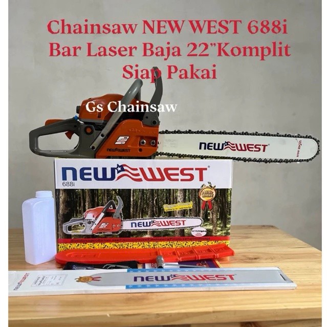 Chainsaw NEW WEST 688i Bar 22 inch Mesin Senso New West 688 i