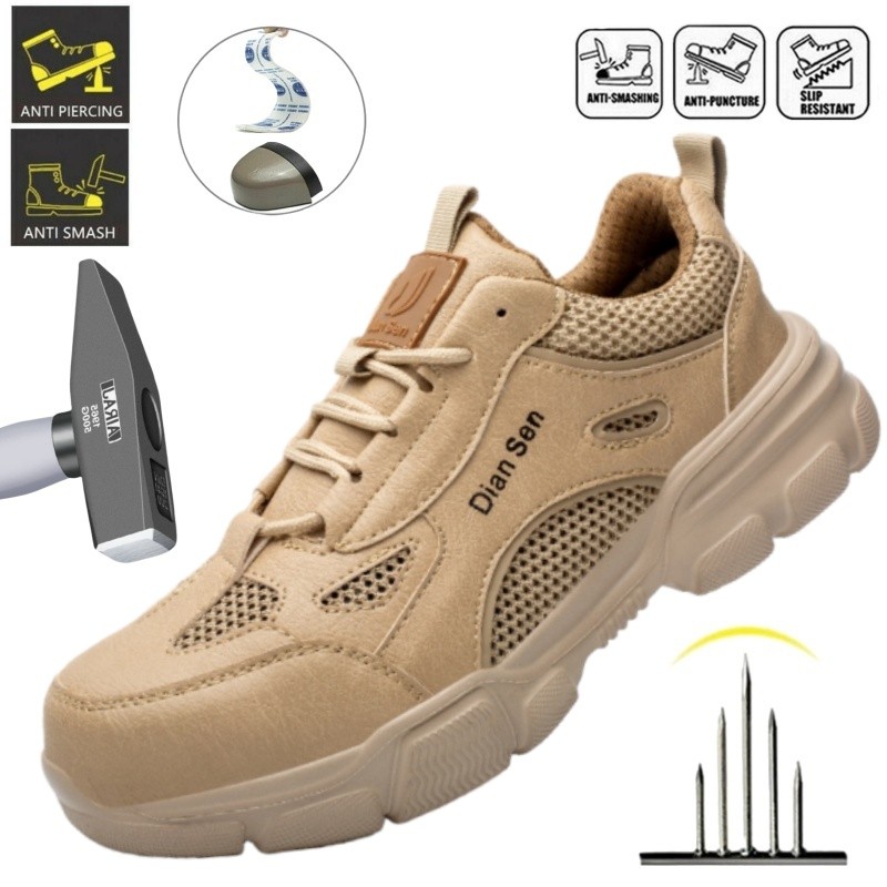 Light Breathable Sneaker Work Safety Platform Work Shoes Steel Toe Safety Shoes Men Indestructible