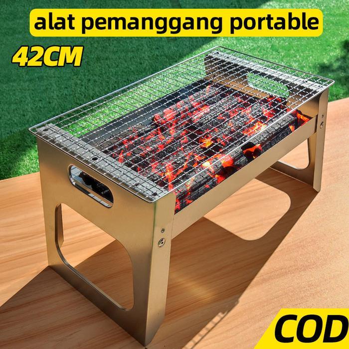 panggangan bbq grill pan alat wajan panggang kompor bakaran sosis/sate arang bakar pemanggang ikan