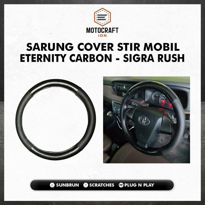 Cover Stir Eternity Carbon / Sarung Stir Mobil Sigra Rush Datsun Go