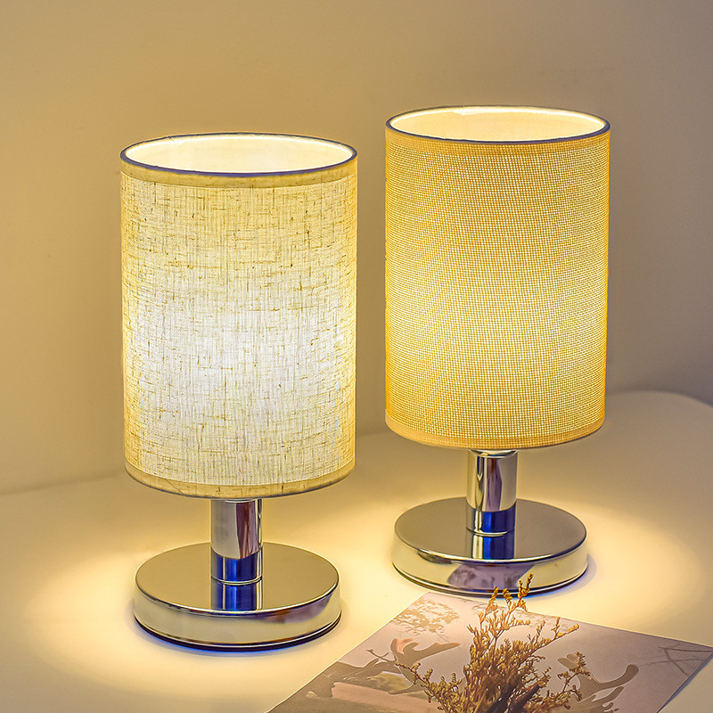 Nordic Fabric Usb Desk Lamp Decoration Bedroom Bedside Lamp Study Dormitory Remote Control Led Night