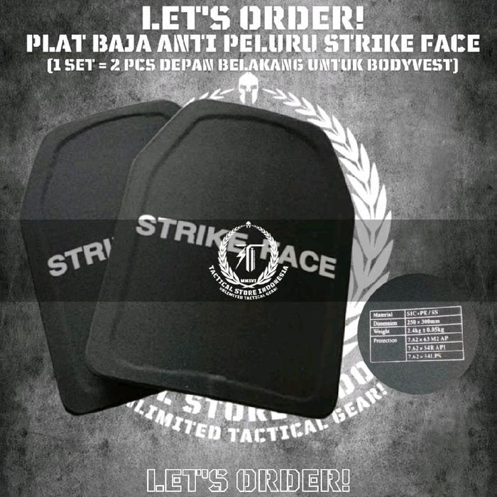 Kevlar Baja Bodyvest - Plat Keramik Untuk Rompi Level 3 - Strike Face