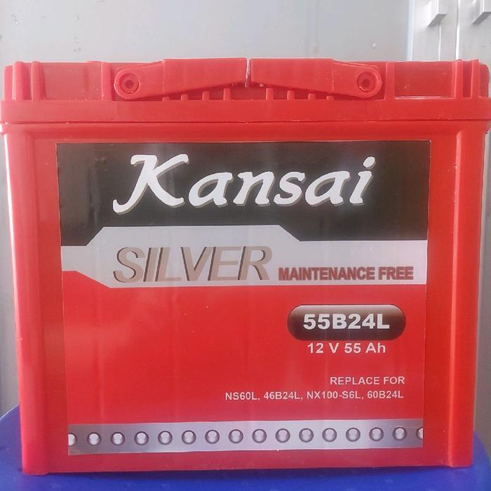 Kansai Silver Aki Mobil 55B24L 12V 55Ah Tidak Perlu Perawatan Cocok Untuk Grand Livina Evalia