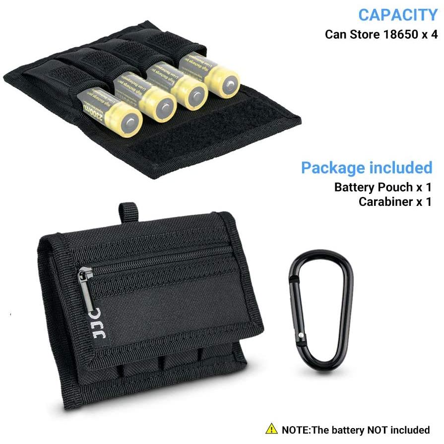 Jjc Battery Pouch Case For 18650 20700 Or 21700 Battery Belt Holster For 18650 Battery With