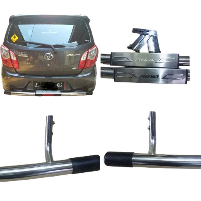 Pengaman Tanduk Bemper Belakang Mobil Agya Ayla Stainless Car Bracket