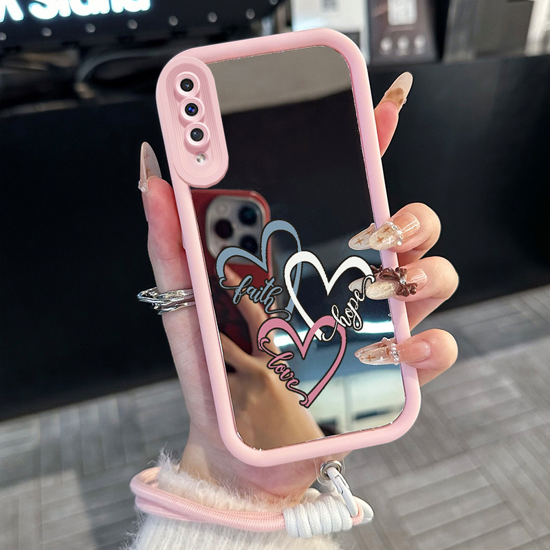 Casing Hp untuk Samsung Galaxy A50 A50s A30s Case Casing cinta pola Silikon Softcase Kasing HP tali 