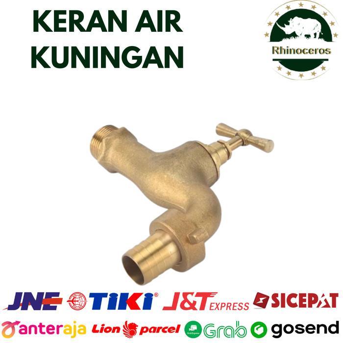 Keran Air Kuningan T Handle Keran Taman Drat 1/2 Dan 3/4 Keran Air Tembok