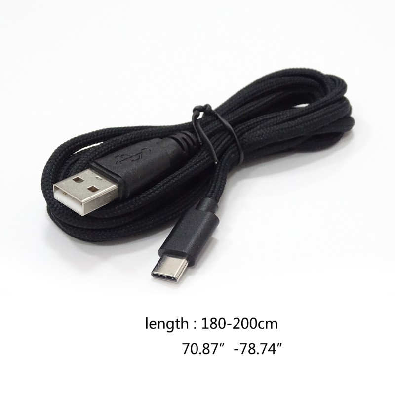 PVC Nylon USB Type C Mouse Charging Cable Line Replacement Wire Mouse Keyboard Best Replacement