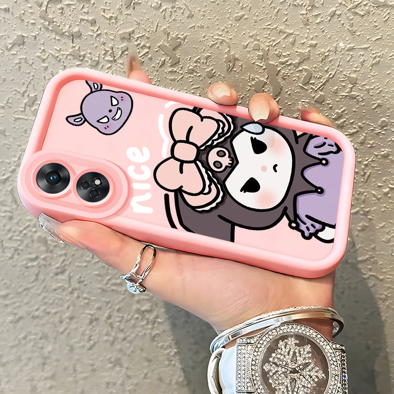 Casing Hp untuk OPPO Reno 8T 4G Case Bow Doll pink  Kasing silikon cocok pria dan wanita Cesing Kesi