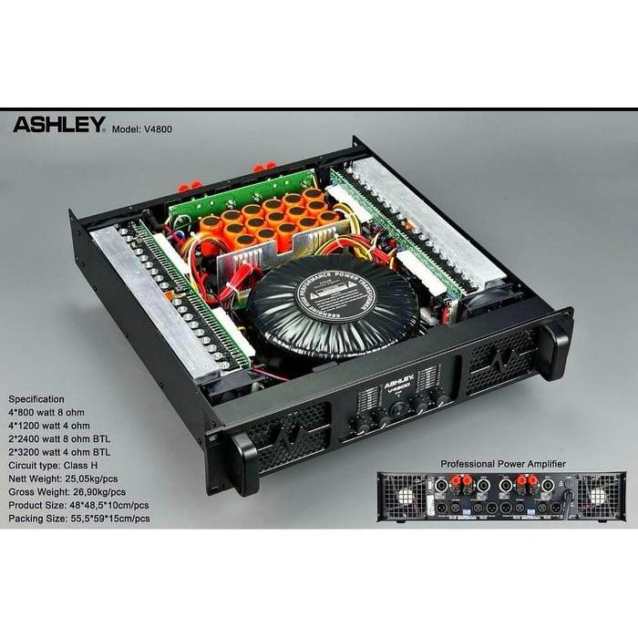Power Amplifier 4 Channel Ashley V4800 V-4800 4800 Original