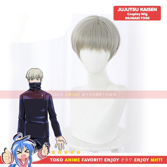 Wig Cosplay Anime Jujutsu Kaisen : Inumaki Toge