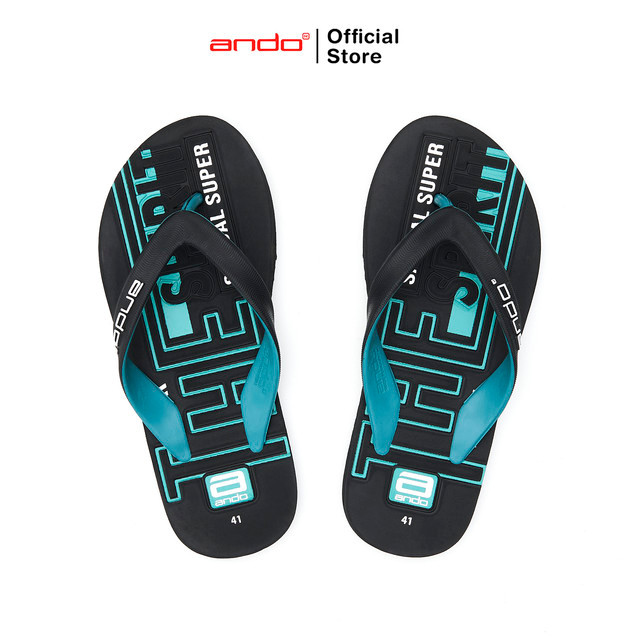 Ando Official Sandal Jepit Cinabar-Le Pria Dewasa - Hitam/Tosca Tua