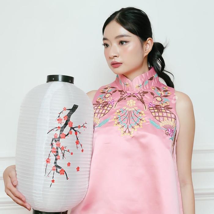 Shenelin Baju Imlek Shanghai Tops - Baju Atasan Wanita Imlek Cny Qipao Shanghai Motif Elegan