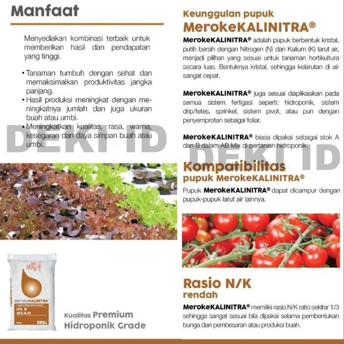 Kalinitra Meroke 25 Kg Via Instan Pupuk Kno3 Putih Kemasan Pabrik Nutrisi Generatif Tanaman Deki