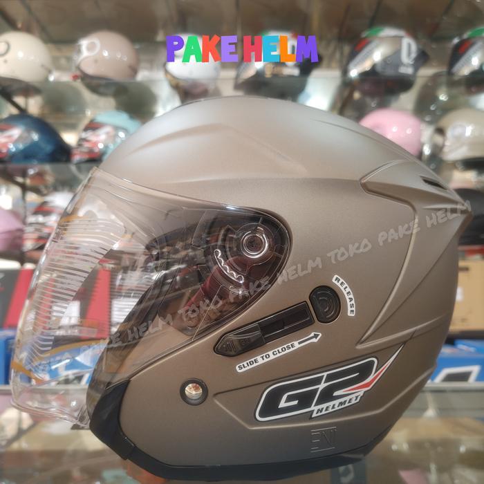 HELM G2 OPTIMAX GOLD NMAX DOFF HALF FACE DOUBLE VISOR