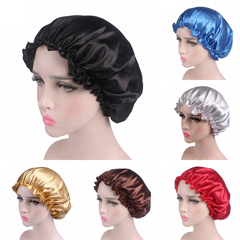 Adjust Shower Caps Hair Satin Bonnet For Sleeping Shower Cap Silk Bonnet Bonnet Femme Women Night Sl