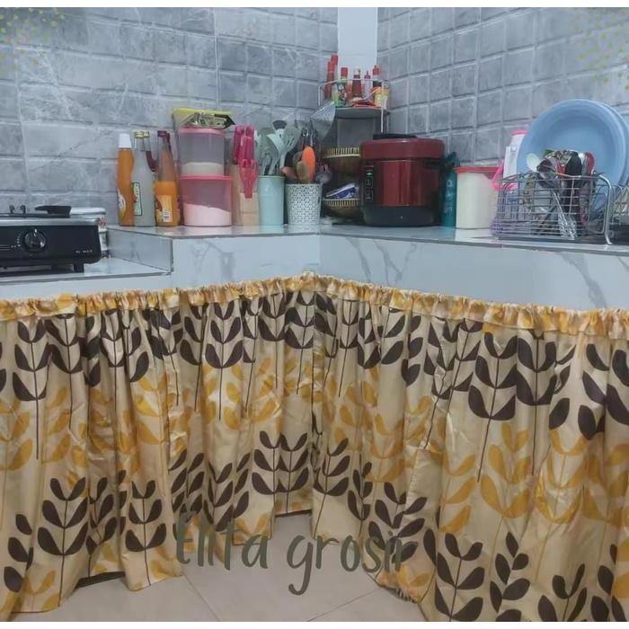 "New" Gorden Kolong Dapur Atau Hordeng Meja Dapur Minimalis Free Tali Kain