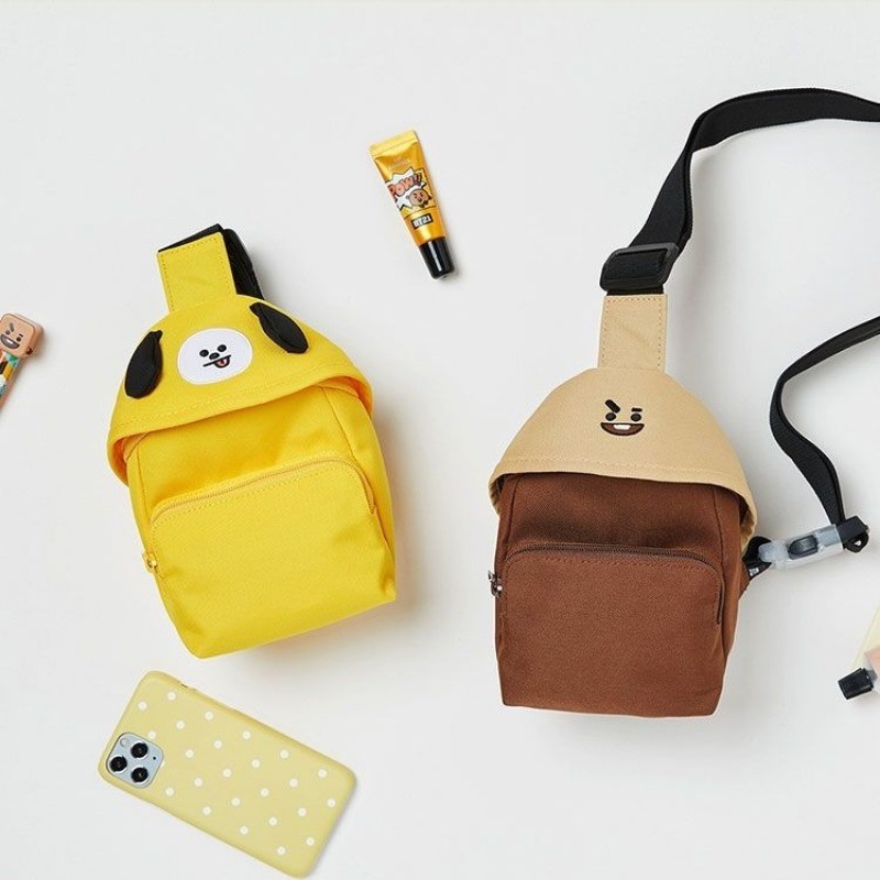 Kawaii Anime Bt21 New Mini Diagonal Cross Bag Y2K Student Cute Shoulder Bag Multi-functional