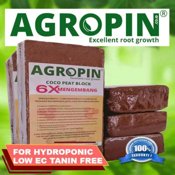 "New" Media Tanam Cocopeat Premium Block 1kg Low EC - Agropin