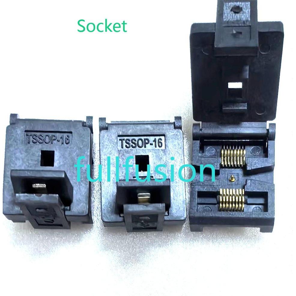 TSSOP16 Exposed pad IC Test Socket 0.65mm Pitch IC body Size 4.4mm With Ground Pin