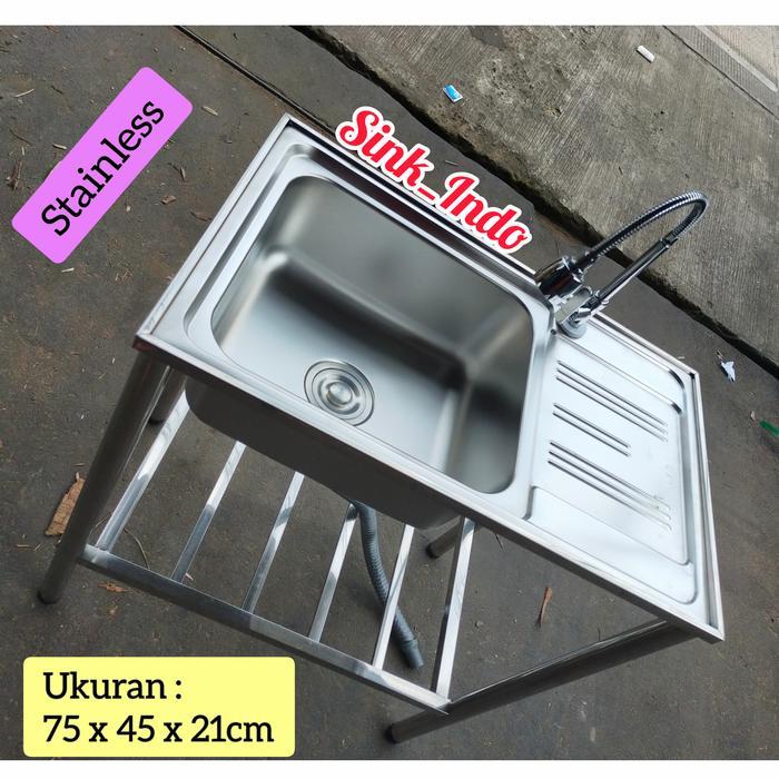 TERBARU Bak Cuci Piring Portable Westafel Kitchen Sink Cuci piring 1 lubang 75 Set BISA GRAB