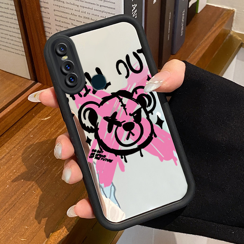 Casing Hp VIVO V15 Case Casing Beruang kartun yang rusak Pola Kasus cermin tangga Kasus ponsel HP Ka