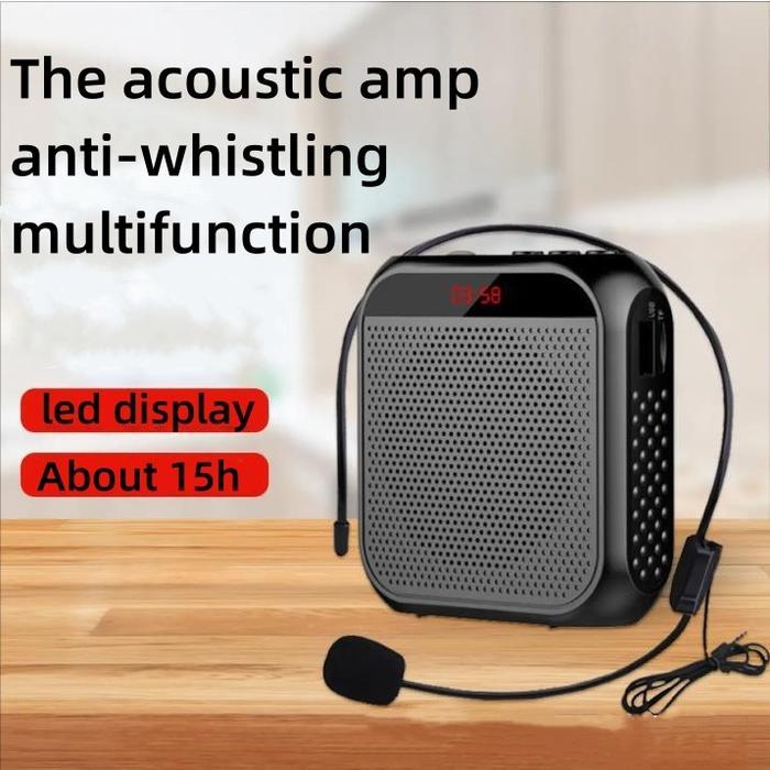 Speaker karaoke Megaphone Mini Guru Tour Guide Pidato Speaker Pinggang Dengan Kabel Audio Mic