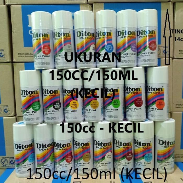 "New" DITON Pilox PIlok Cat Semprot Glossy Metallic Doff Stabilo Chrome Hi-Temp 150cc (KECIL) (Black