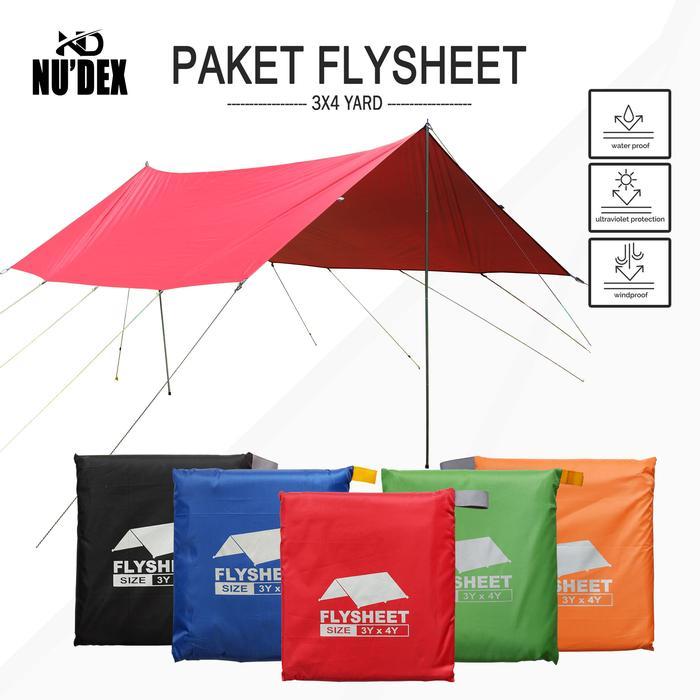 paketan flysheet 3x4 incude tiang pasak tali paket lengkap flysheet waterproof