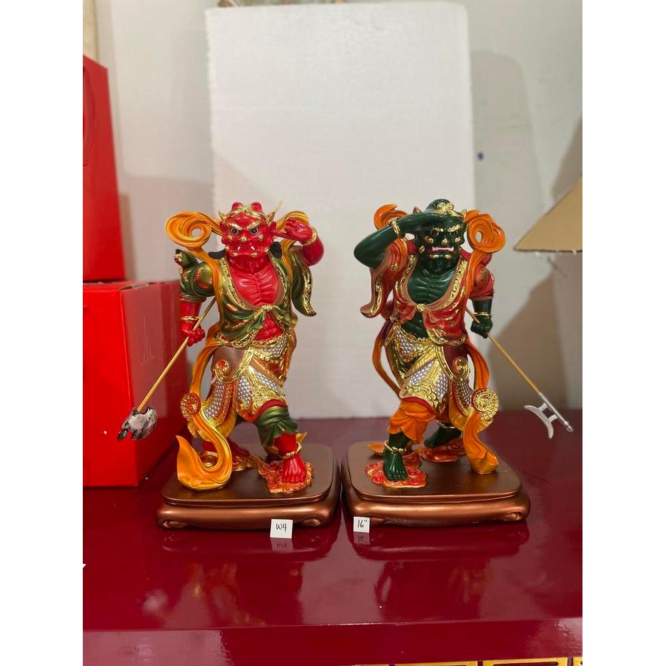 Patung Pengawal Maco / Qian Li Yen / Sun Fong Er 16In W4