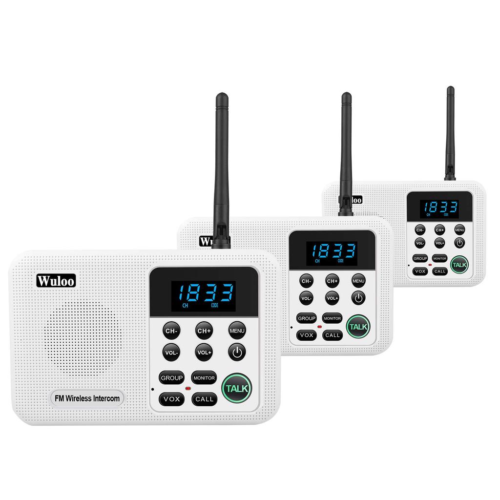 Wuloo Wireless Home Intercom System for House Business Offices FM Room to Room Intercom
