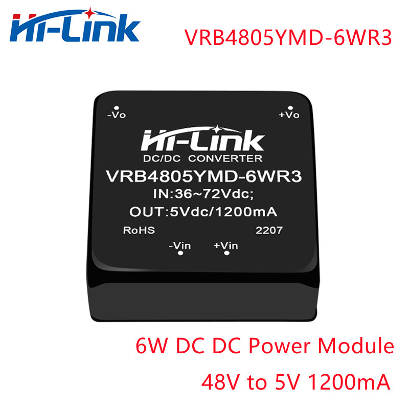 Free Ship 2pcs/lot Household 6W 48V to 5V 1.2A DCDC Isolated Converter VRB4805YMD-6WR3 Step Down Swi