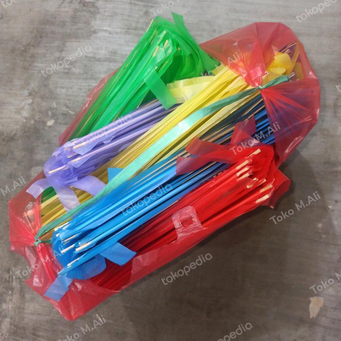 Premium Layangan Dandang Buntut Plastik Polos Satu Warna 1 Pak Isi 50 Lembar Original