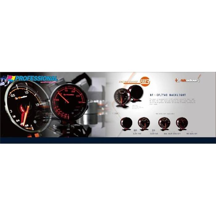 Aksesoris Variasi SHADOW PRO3 Gauges Meter BOOST Turbo 3 Bar Not Defi