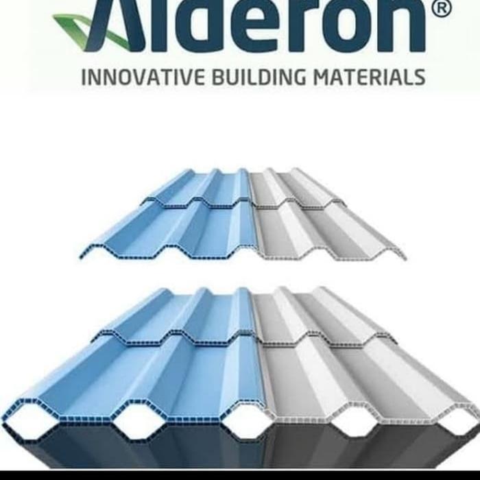 N3W Atap uPVC ALDERON R830 Panjang 6 Meter - Double Layer 10mm Putih Biru Doff