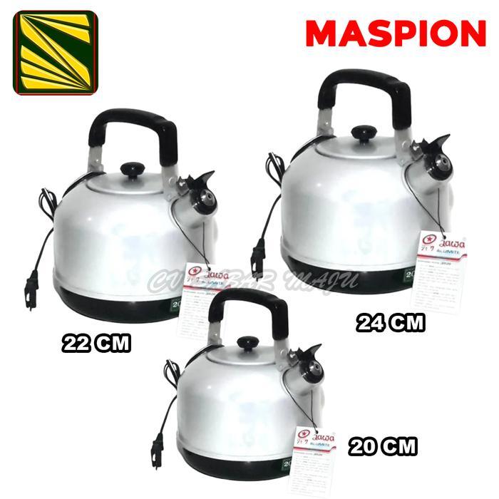 Maspion Electric Kettle 20 Cm, 22 Cm, Dan 24 Cm Teko Bunyi Listrik / Teko Siul Listrik Air Besi
