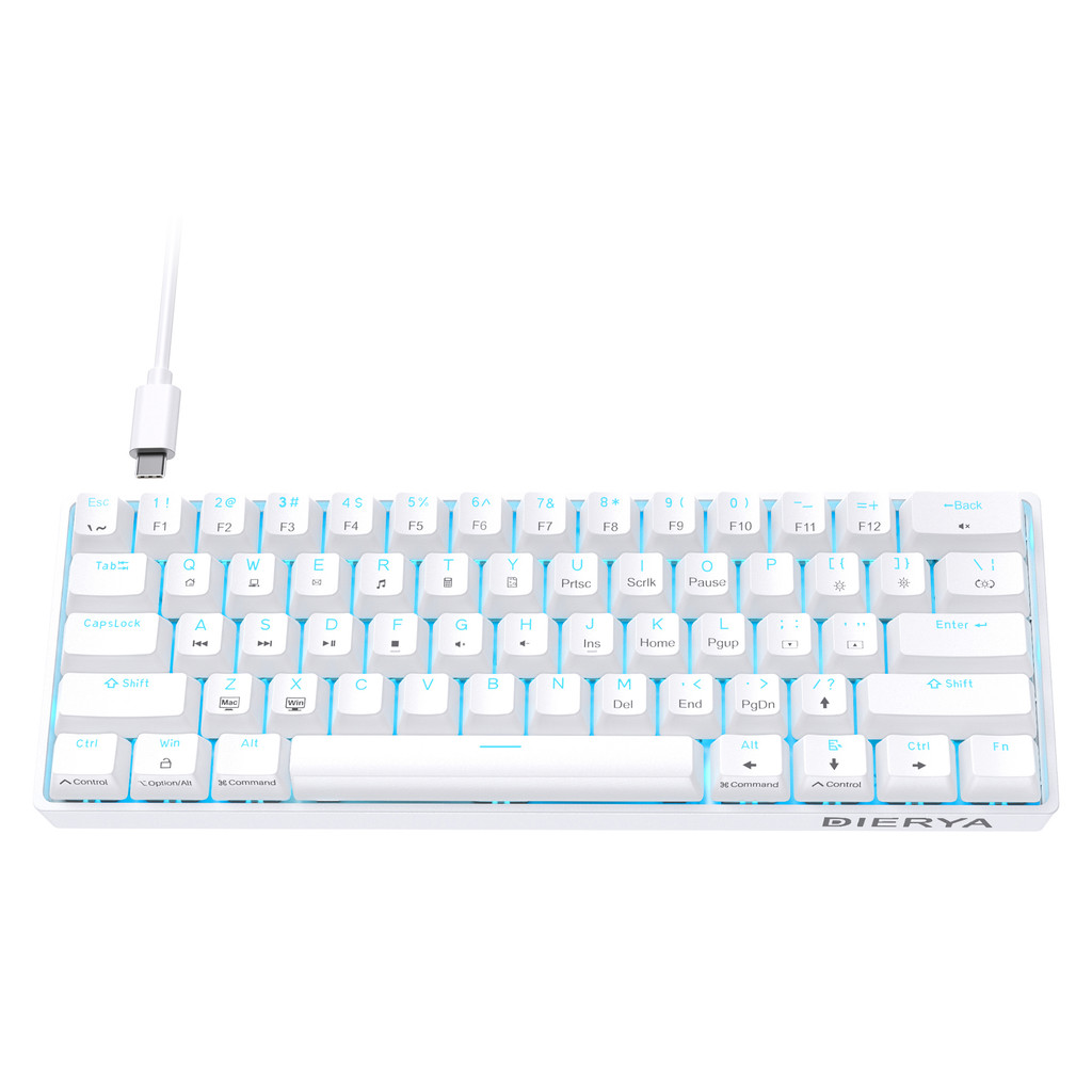JUAL  Dierya DK61SE 61 Keys Mechanical Keyboard 60% Mini RGB Backlit Hot-Swappable USB Wired Gaming 