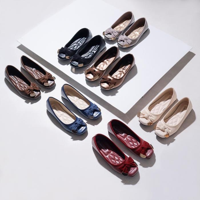 Bellazora-Pansus Korean Style Wanita/Flat Shoes Coklat/Sepatu Flatshoes Wanita Korea Elegant Hitam