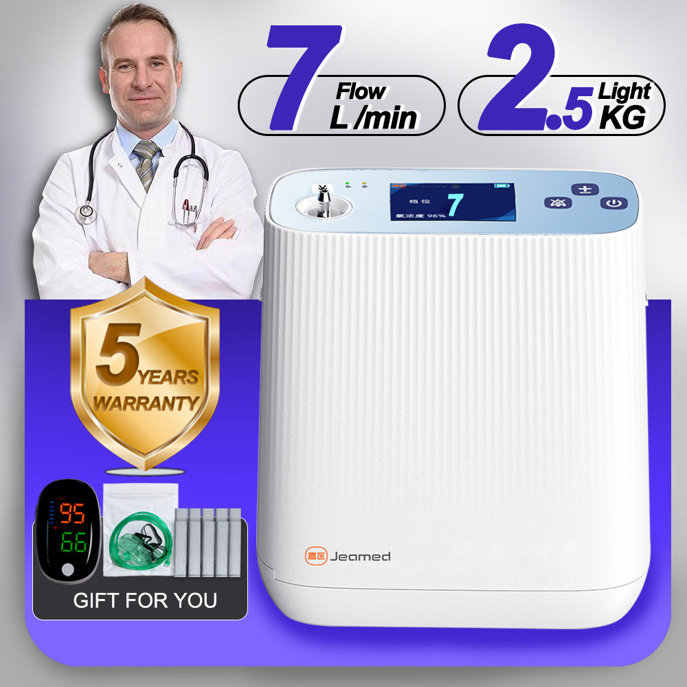 STOK TERBATAS  1L-7L Adjustable Oxygen Concentrator 95Wh Rechargeable Lithium Battery Portable Oxyge