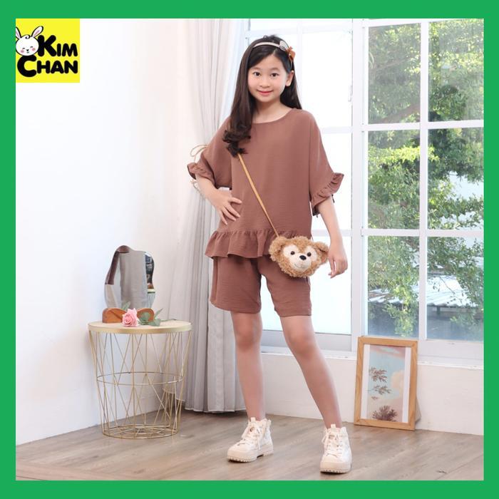 Baju Setelan Anak Perempuan Outfit Cewek Fashion Korea Umur 6-12 Tahun