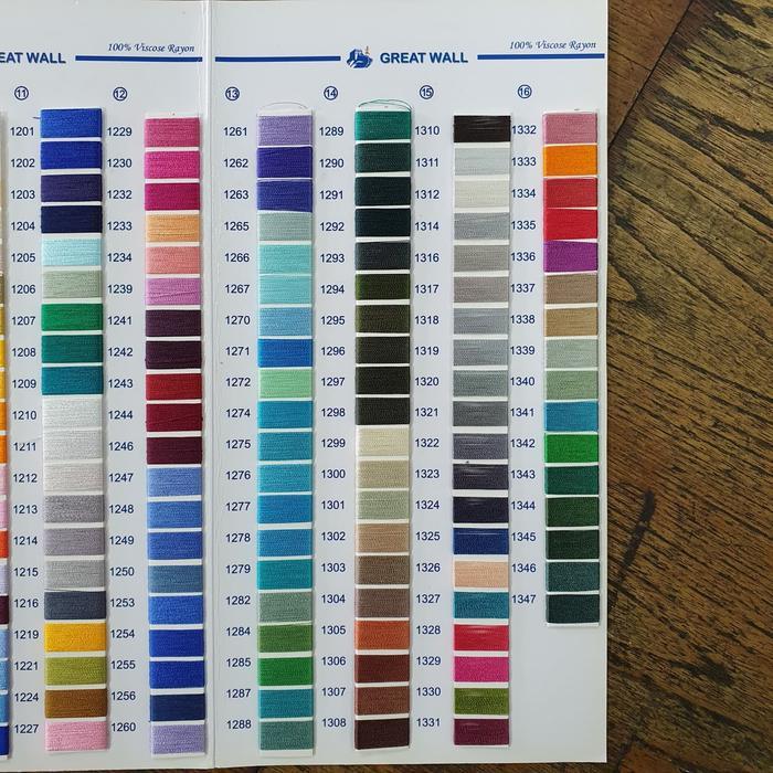 Bisa E-Katalog Great Wall Thread Benang Bordir Great Wall Rayon 100% Viscose Rayon 120D/2 5000