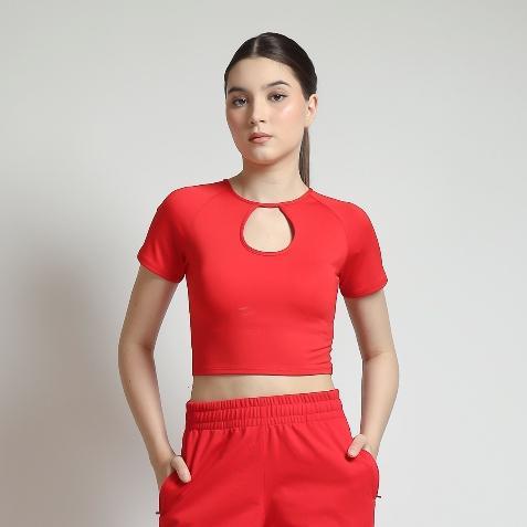 CoreNation Lyla Short Sleeve Crop Top - With Built-in Shelf Bra Atasan Wanita