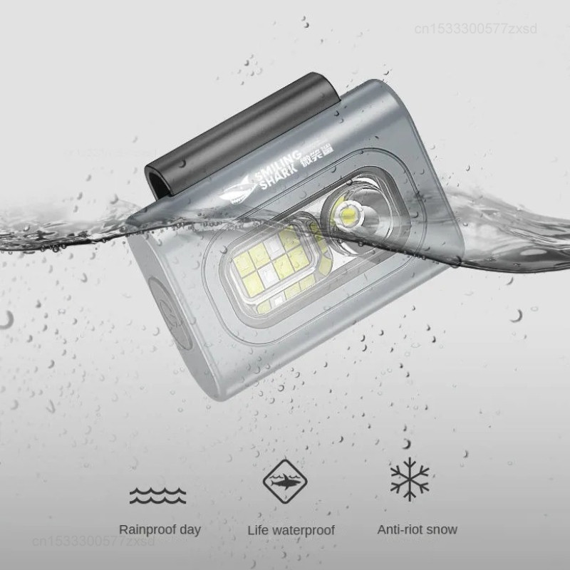 SMILING SHARK Flashlight USB Rechargeable Waterproof Head Torch Mini Portable Lightweight