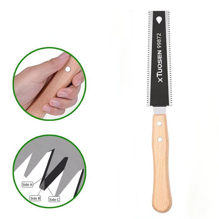 GERGAJI TANGAN JEPANG 310MM GERGAJI KAYU SUPER TAJAM JEPANG DUA SISI TANGAN PEMOTONG KAYU GERGAJI