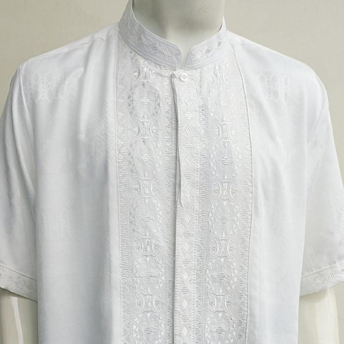 Baju Koko Pria Lengan Pendek Jumbo Putih