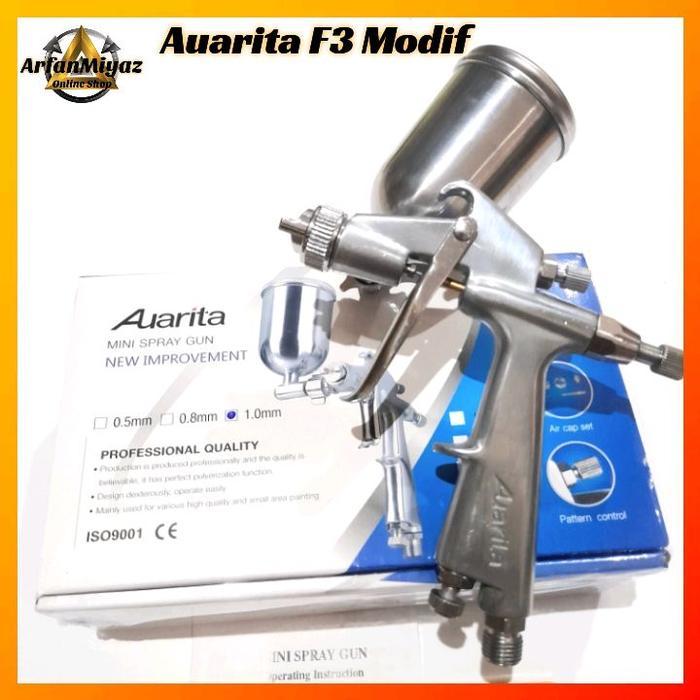 Spray Gun Auarita F3 Modif Cup 125Ml Nozzle 0,8Mm 1,0Mm