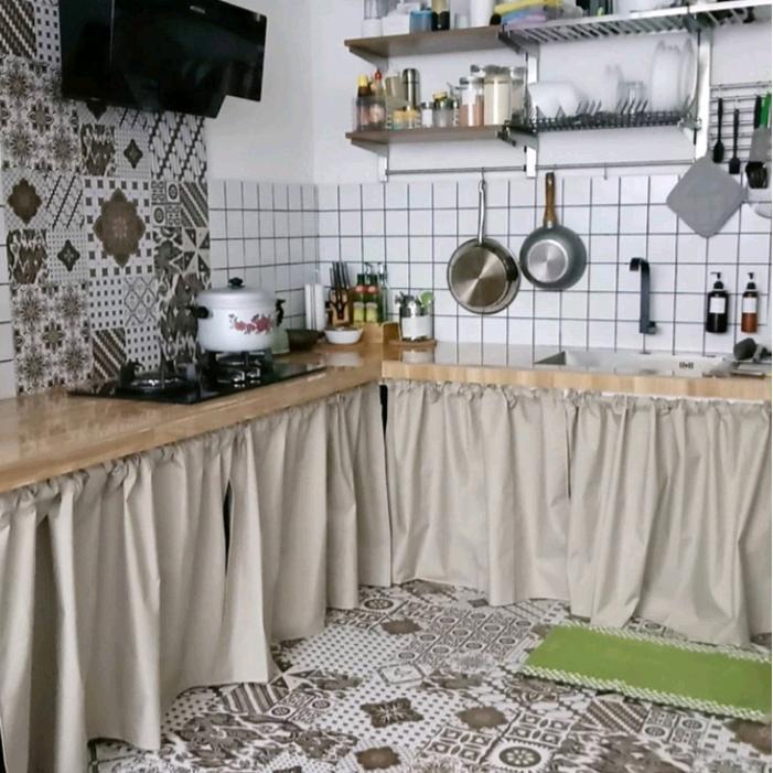 gorden kolong dapur polos anti air