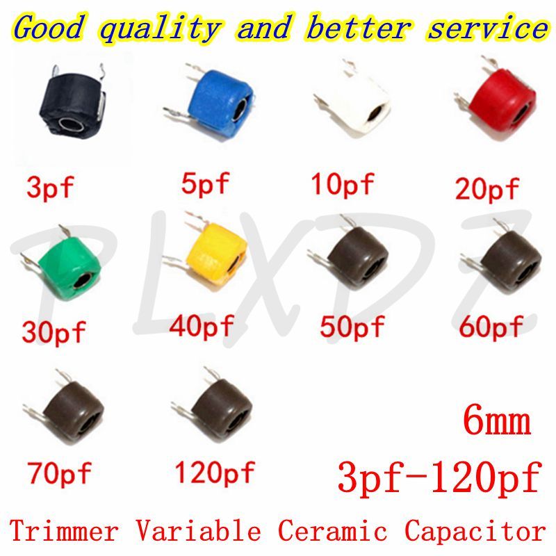 50PCS 6mm Trimmer Variable Ceramic Capacitor JML06-1 3PF 5PF 10PF 20PF 30PF 40PF 50PF 60PF 70PF