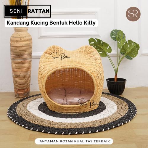DISKON KANDANG RUMAH KUCING ANJING HELLOKTY ROTAN ALAMI